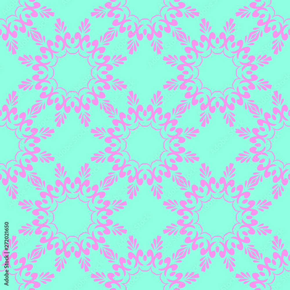 Blue pink beautiful pattern with floral element Blue pink beautiful pattern with floral element