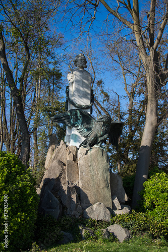  writer  Giosue Carducci monument in Venice Gardens public park,,Italy, 2019 photo