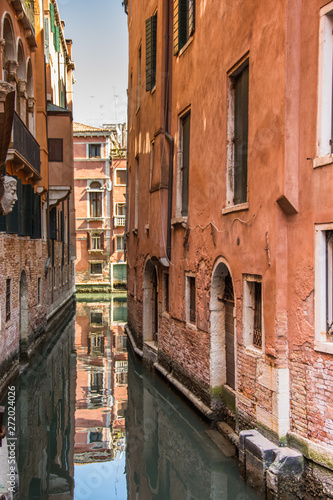 Venice canal ,narrow navigation routes in Venice, march, 2019 © Laurenx