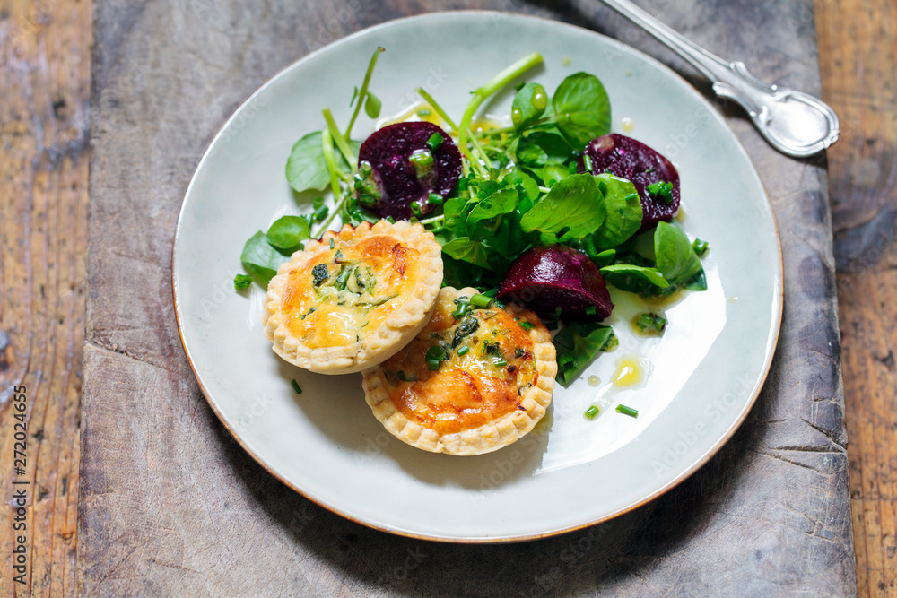 Watercress and smoked trout tart Watercress and smoked trout tart
