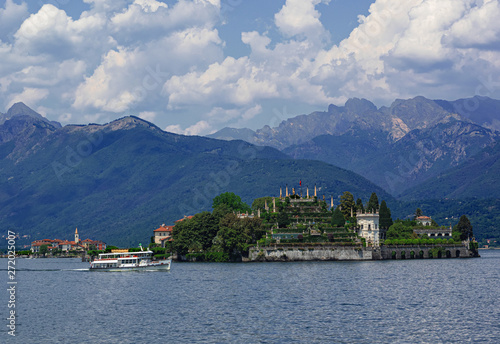 Wallpaper Mural ferry sailing in front of the Borromean islands on Lake Maggiore. Stresa - Italy Torontodigital.ca
