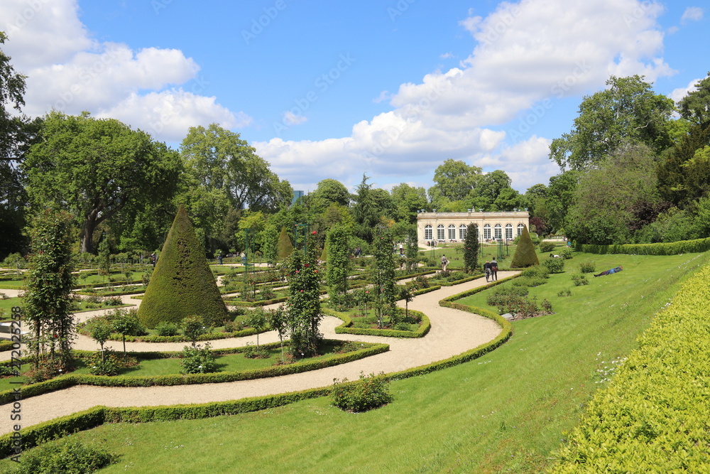 Jardin du parc de Bagatelle à Paris