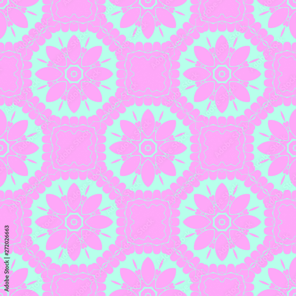 Pink and blue beauty flat pattern Pink and blue beauty flat pattern