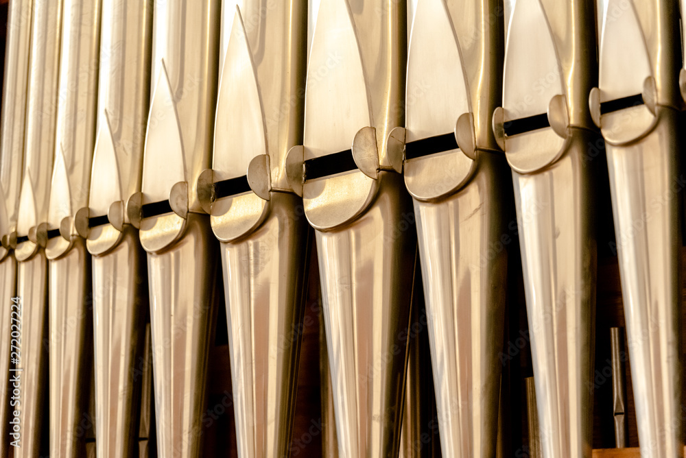 Detail of an organ in Cathedral Bari to play pieces of music during religious celebrations. Detail of an organ in Cathedral Bari to play pieces of music during religious celebrations.
