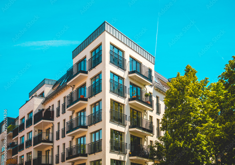 white corner building in modern style white corner building in modern style