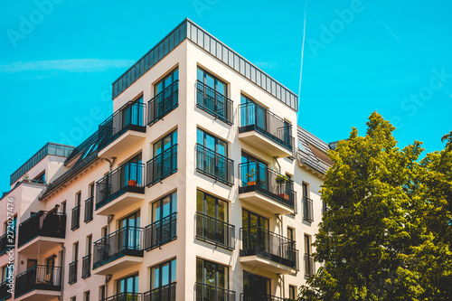 Wallpaper Mural hdr picture of beautiful apartment house with colorful blue sky Torontodigital.ca