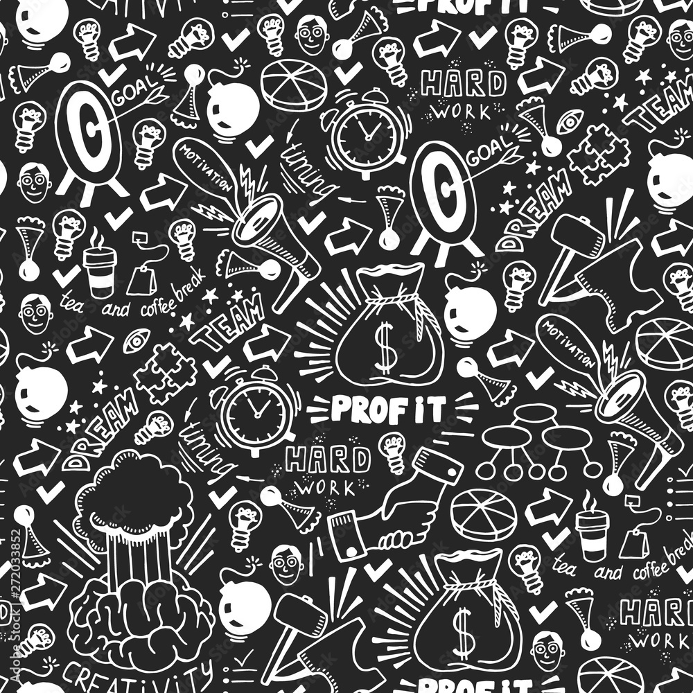 Start up concept. Vector pattern with motivational icons. Rocket, brainstorm, succes, innovation Start up concept. Vector pattern with motivational icons. Rocket, brainstorm, succes, innovation