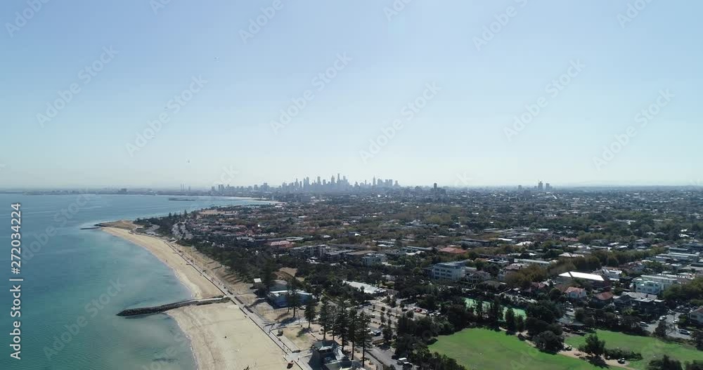 Melbourn coastline featuring the distant skyline and clear Australian ocean 13 Melbourn coastline featuring the distant skyline and clear Australian ocean 13