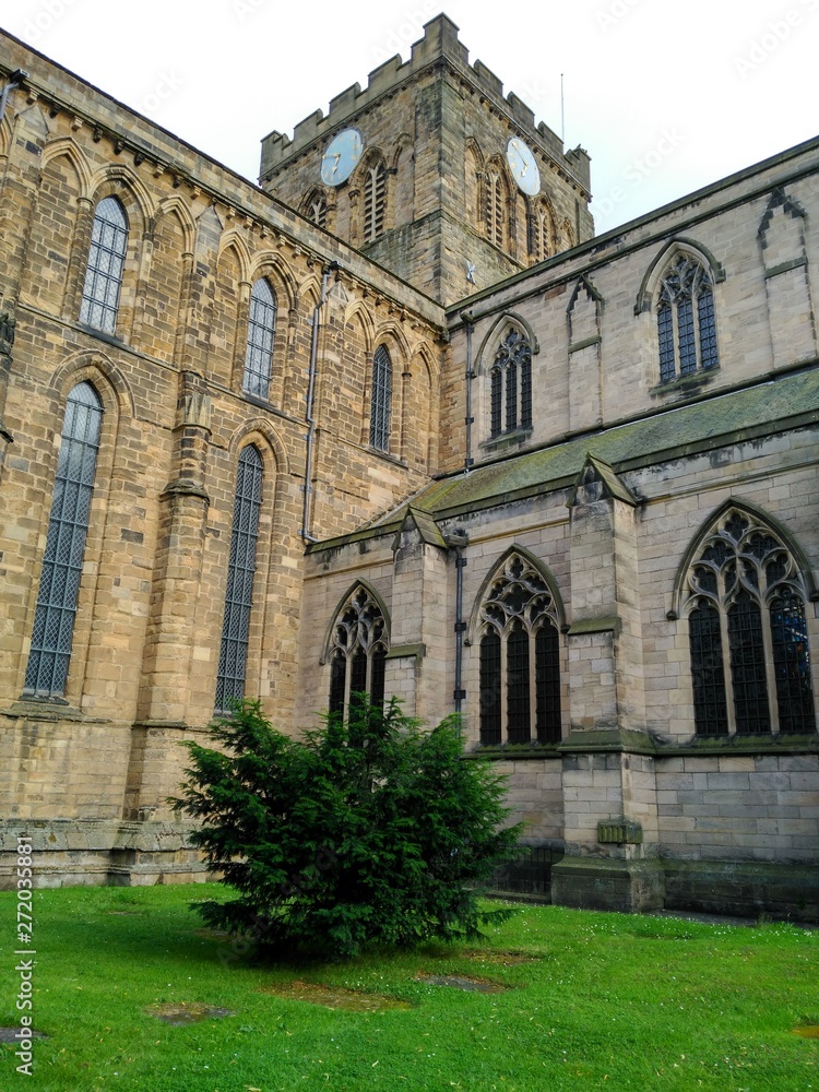 Hexham abbey and village in England