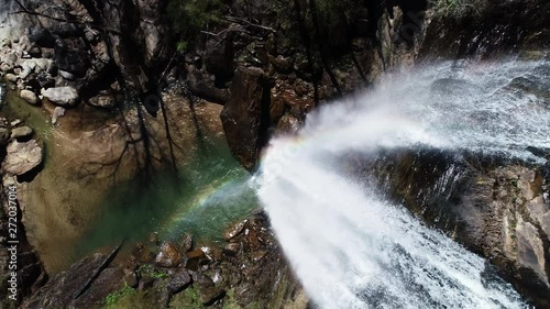 Toccoa Falls in Georgia, overhead aerial photo