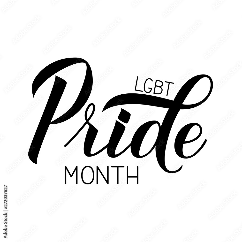 Pride month calligraphy hand lettering isolated on white. Pride Day