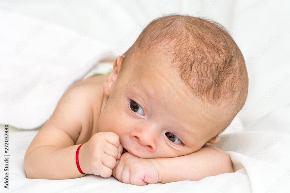Portrait of a beautiful baby on white Portrait of a beautiful baby on white