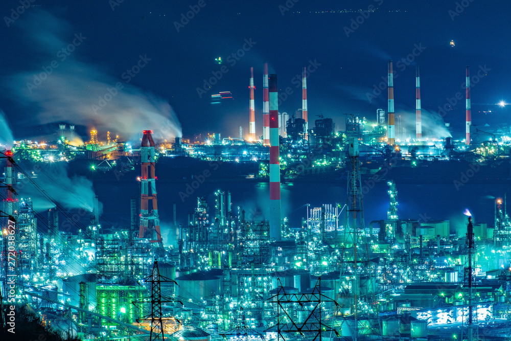 Fototapeta premium Wgląd nocy fabryki