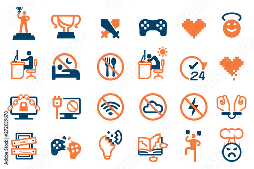 Behavior of people with gaming disorder. Addiction,Game Problem effect to life.