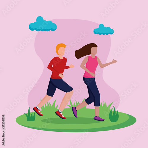 people running activity