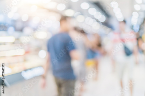abstract blur image background of people shopping at department mall