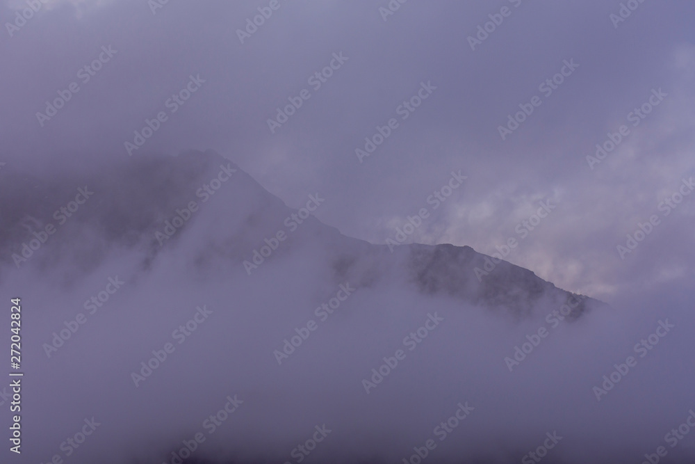 Low clouds covering Andes mountain range