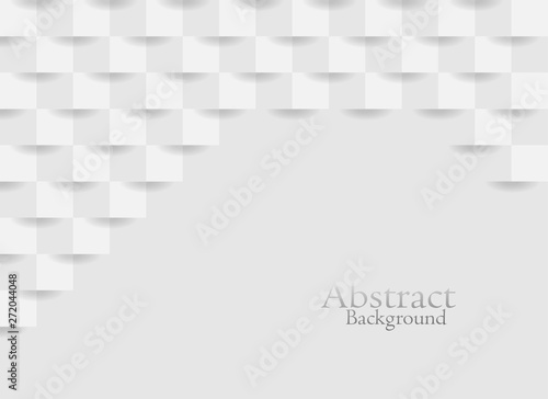 Abstract white 3D modern square texture background vector design..