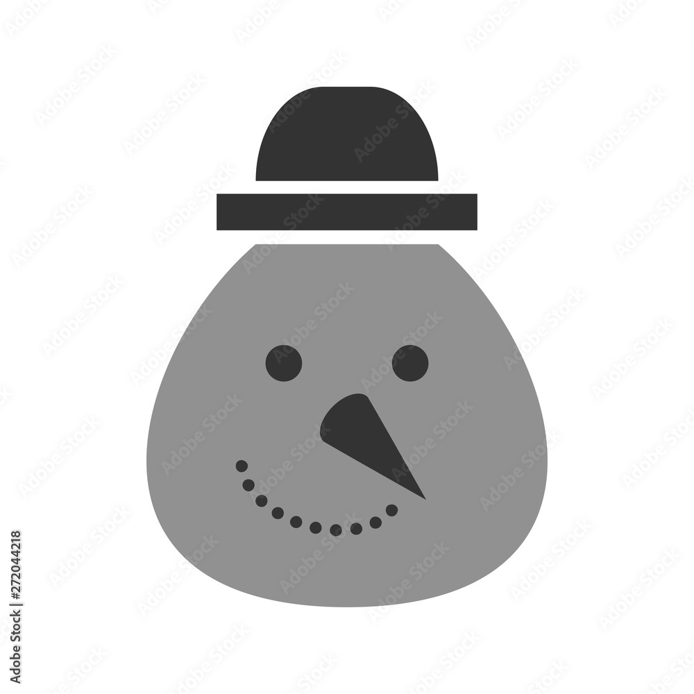 Obraz premium Snowman. Christmas flat icon and illustration on white background. Holiday symbol.
