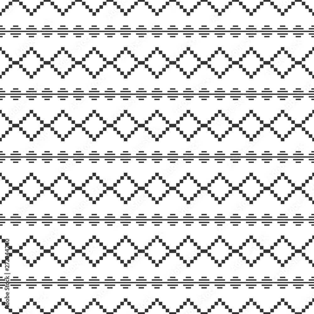 Black and white seamless pattern. Aztec abstract geometric background. Ethnic hipster style.