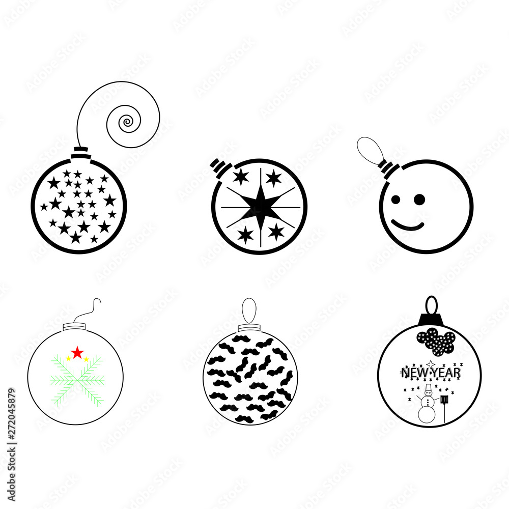 Obraz premium Set Christmas ball - vector illustration