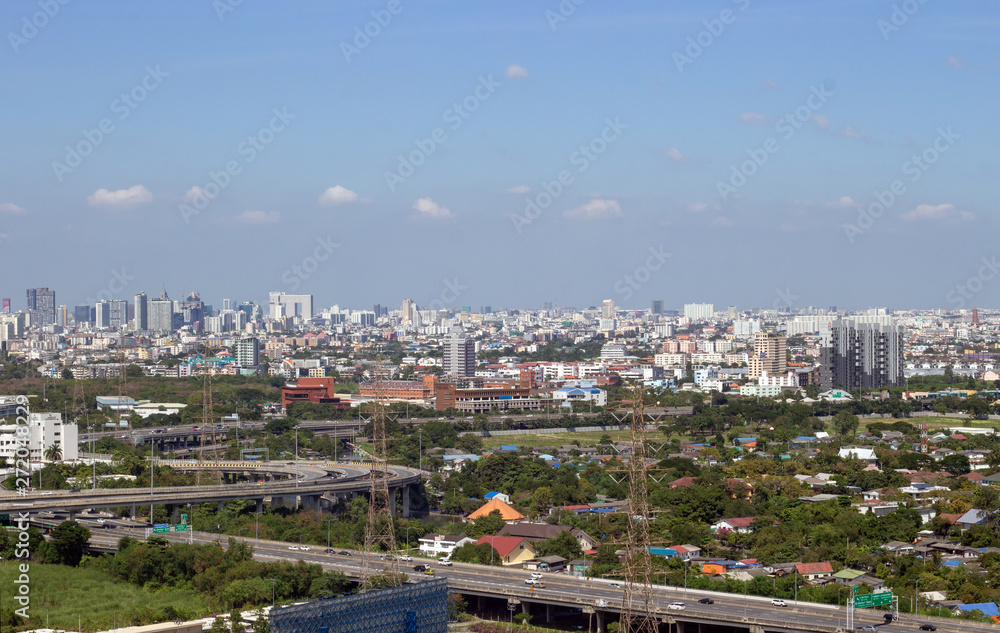 panorama view Bangkok city landscape