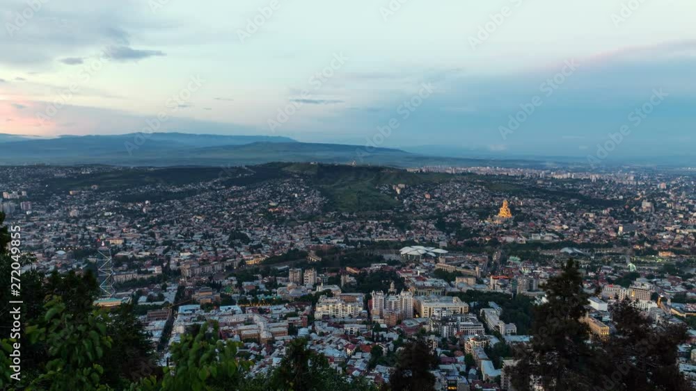 time-lapse photography of Tbilisi from the observation deck time-lapse photography of Tbilisi from the observation deck