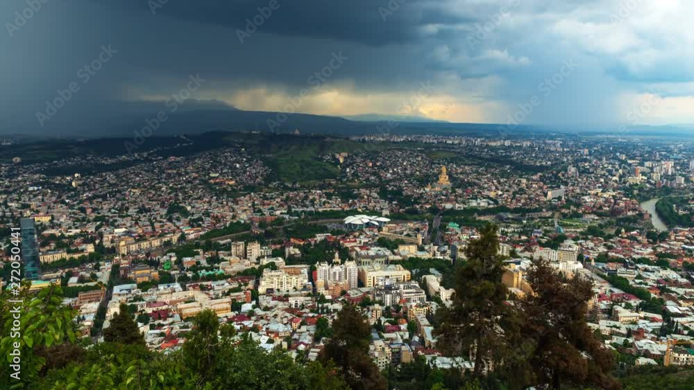 time-lapse photography of Tbilisi from the observation deck time-lapse photography of Tbilisi from the observation deck