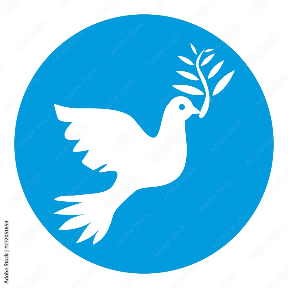 Fototapeta premium Dove of white color symbol of peace isolated in circle