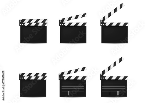 movie clapper board set. Open and Closed