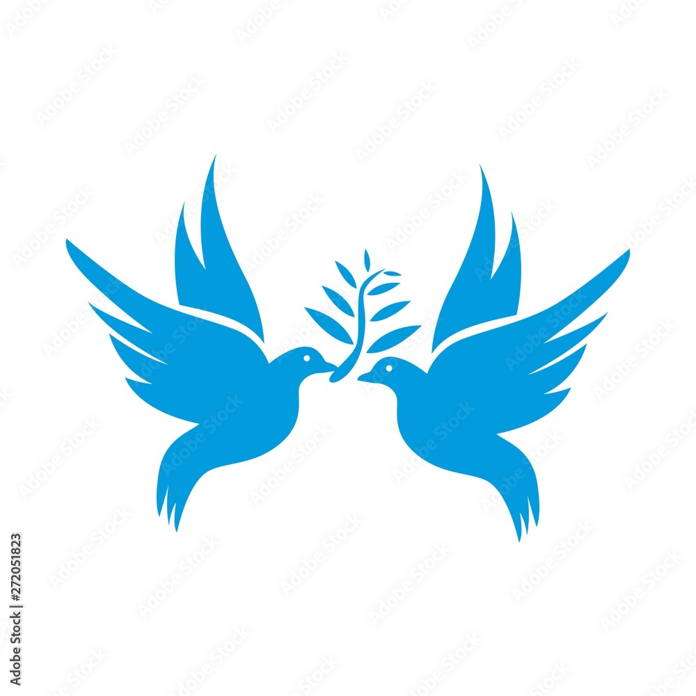 Obraz premium Dove vector. Isolated blue icon