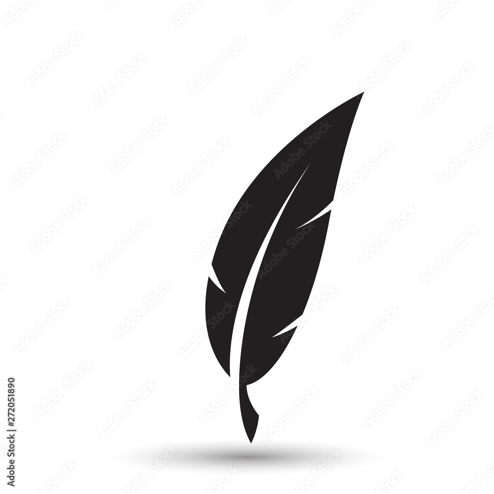 Obraz premium Feather icon isolated on white background