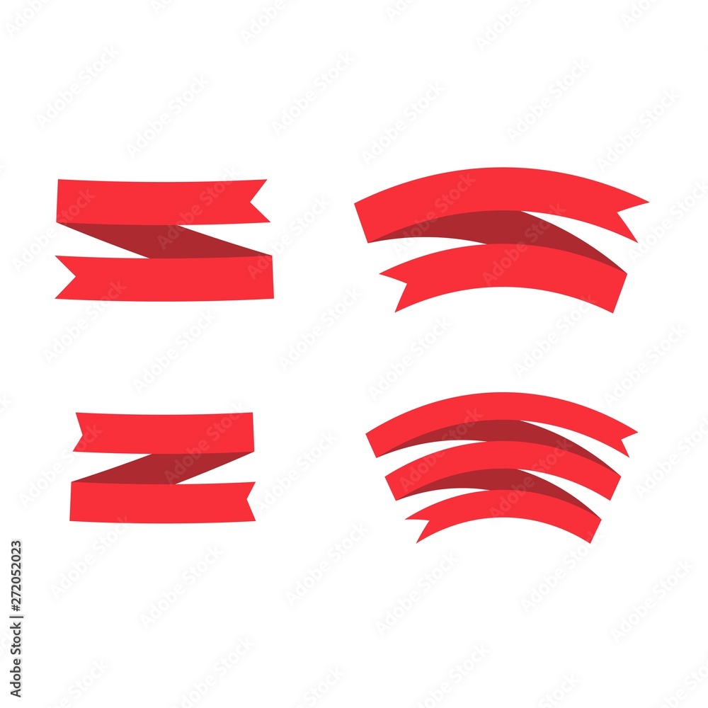 Red ribbons set. design elements isolated on white background. - Vector Red ribbons set. design elements isolated on white background. - Vector