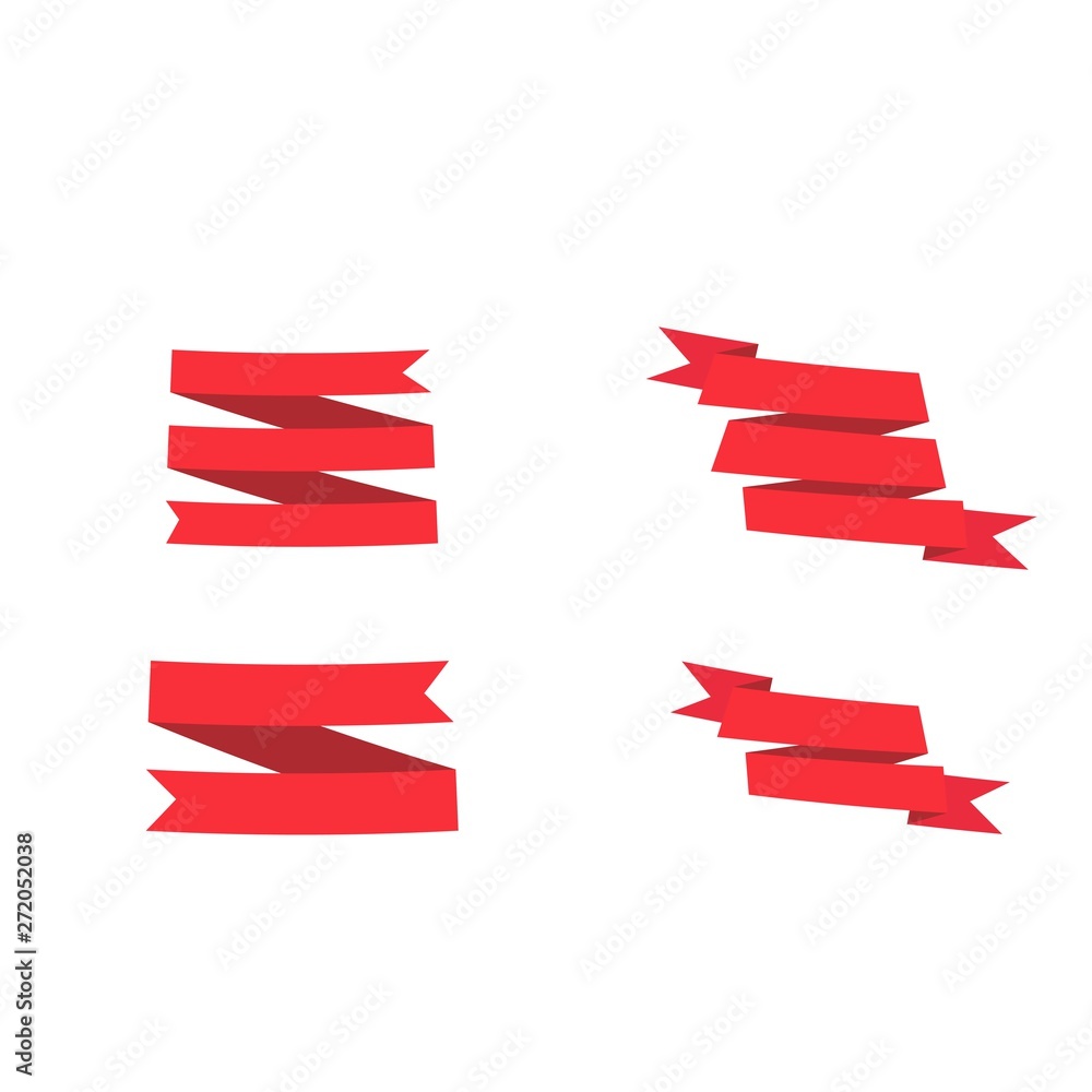 Red ribbons set. design elements isolated on white background. - Vector Red ribbons set. design elements isolated on white background. - Vector