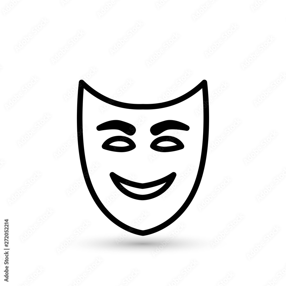 Theater symbol laughing and crying mask drawing Theater symbol laughing and crying mask drawing