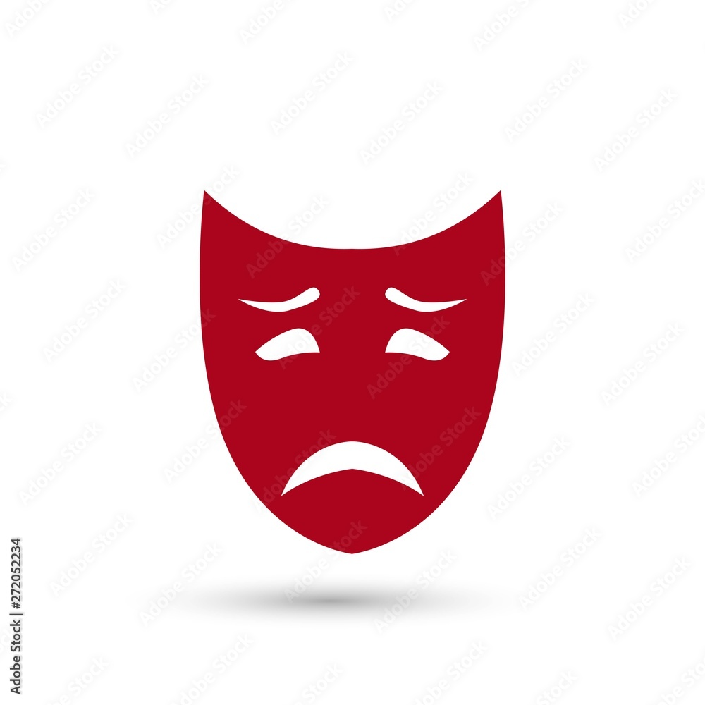 biograf garn smykker Theater symbol laughing and crying mask drawing Stock Vector | Adobe Stock