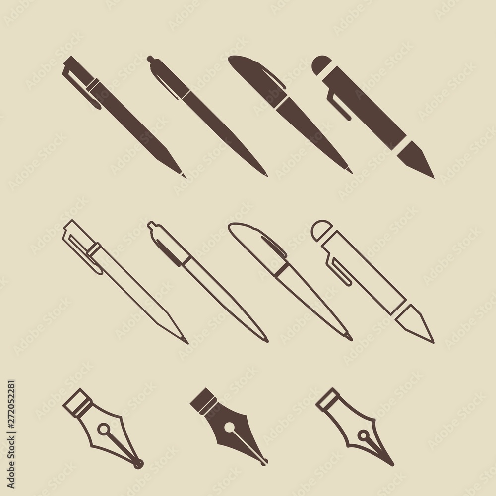 Set of black paint icons, illustration Set of black paint icons, illustration