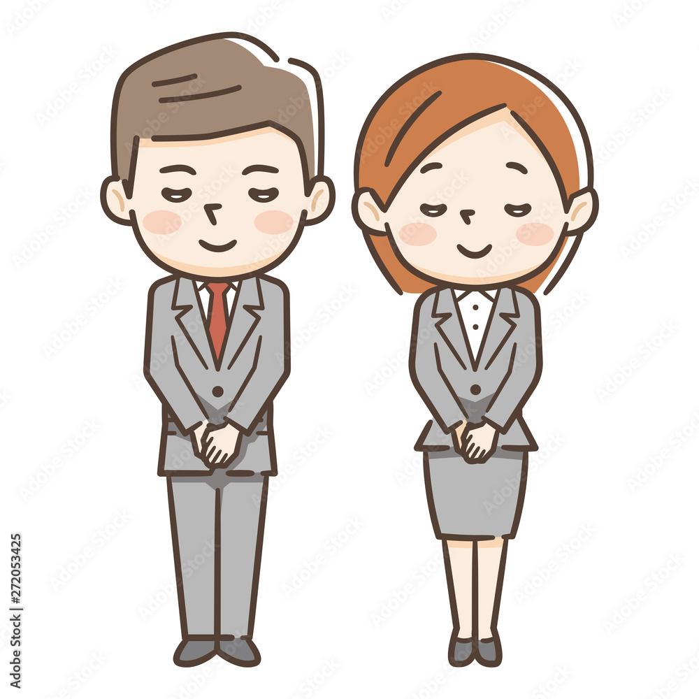 お辞儀　男性　女性　スーツ