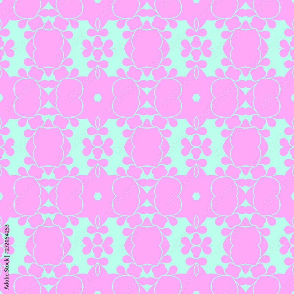 Pink and blue beauty flat pattern