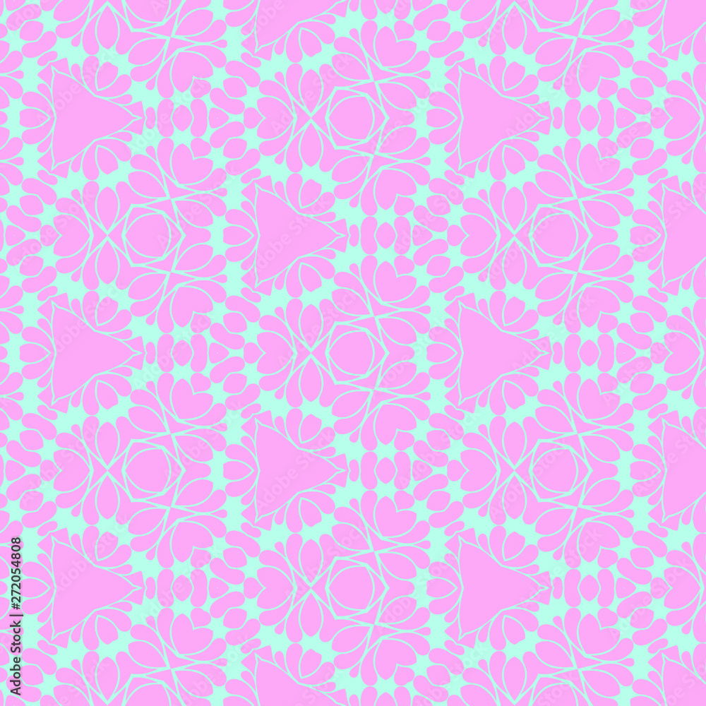 Pastel beauty pattern with floral elements