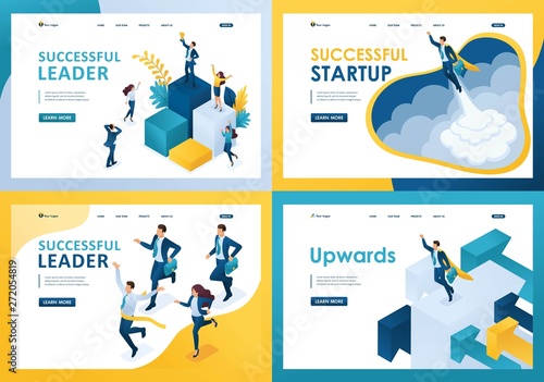 Set design web page templates of successful business. Modern illustration concepts for website and mobile website development