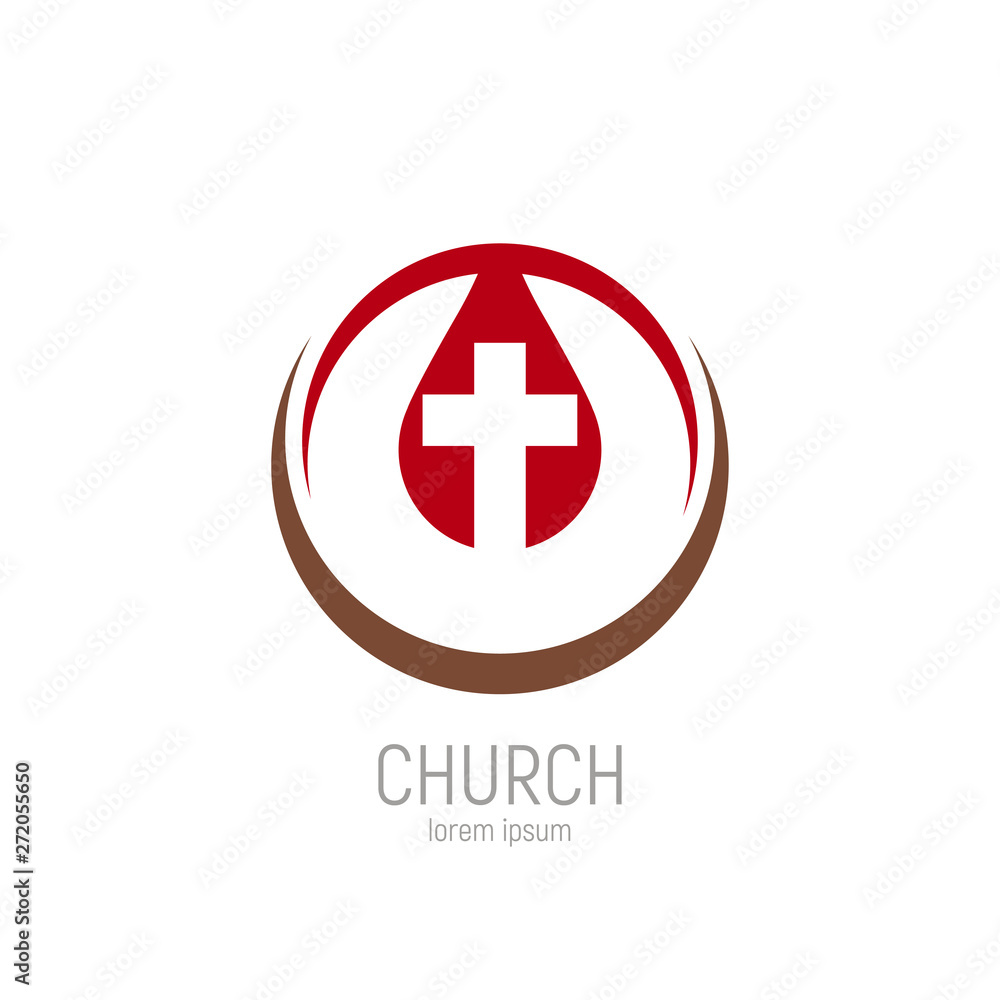 Church logo. A drop of Jesus blood with a cross in it. Church logo. A drop of Jesus blood with a cross in it.