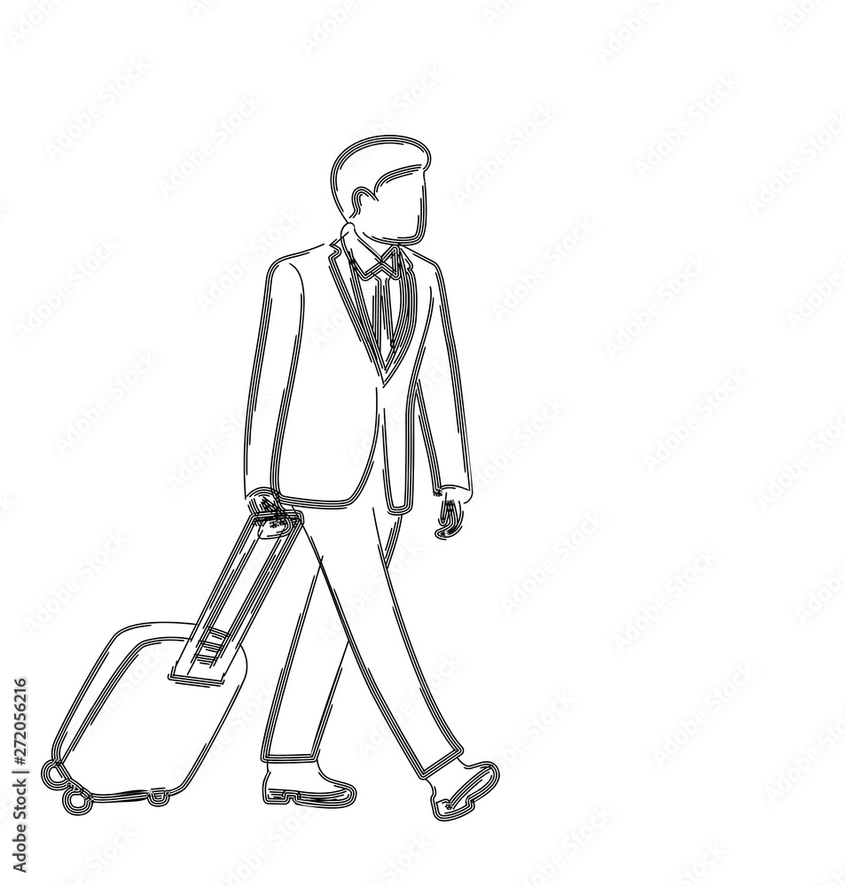 Businessman with suitcase ready for business trip Design, Vector Illustration. Businessman with suitcase ready for business trip Design, Vector Illustration.