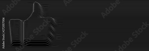 Thumb up icon. Social media like outline icon abstract line pattern vector illustration.