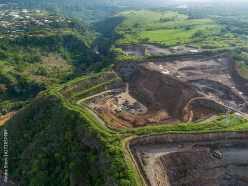 Beautiful aerial view of a quarry in Costa Rica photo