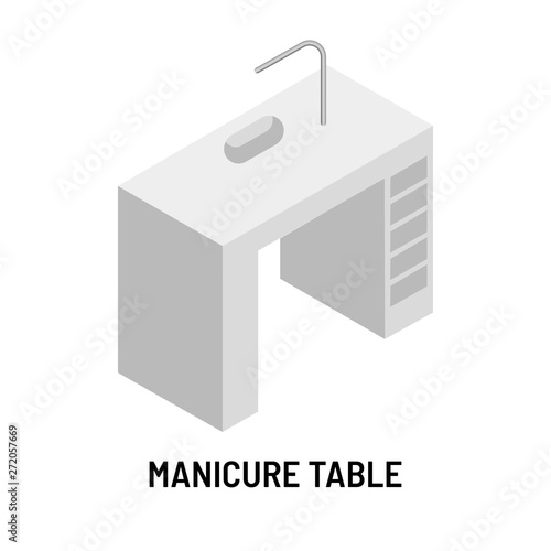 Manicure table beauty salon furniture isolated isometric object