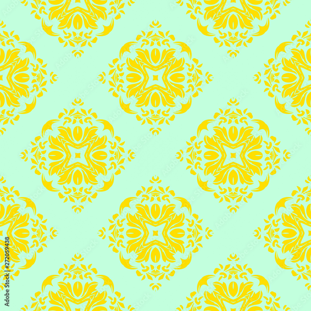 Yellow pattern with floral ornament
