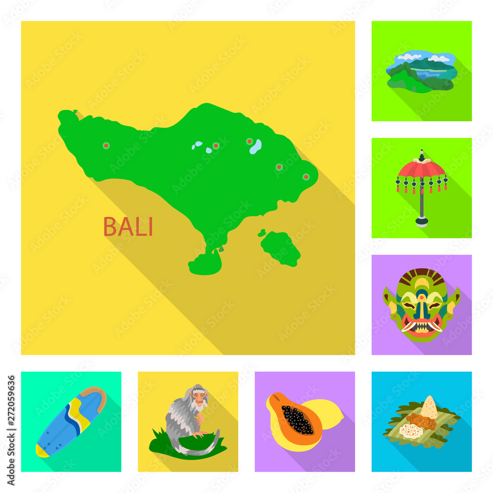 Naklejka premium Isolated object of travel and tourism symbol. Set of travel and island stock vector illustration.