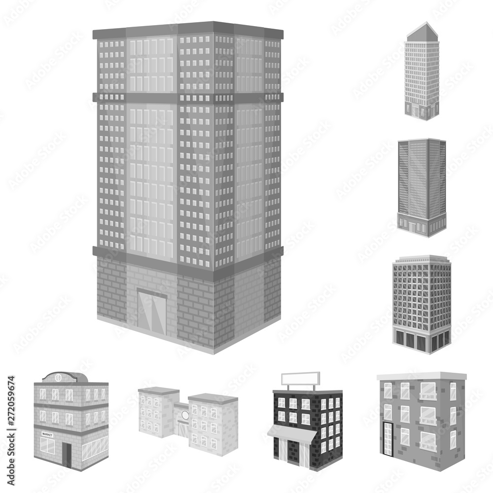 Isolated object of realty and modern logo. Collection of realty and building vector icon for stock. Isolated object of realty and modern logo. Collection of realty and building vector icon for stock.