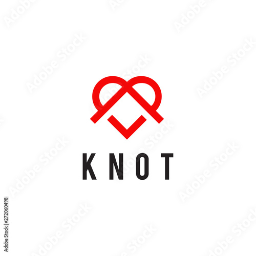 Knot love logo design vector template